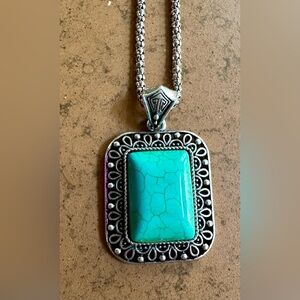 Beautiful Turquoise Necklace 11” Long